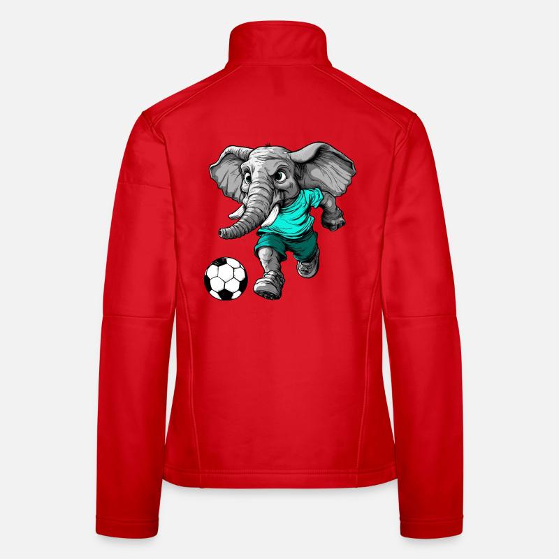 Fussballer Elefant Frauen Softshelljacke