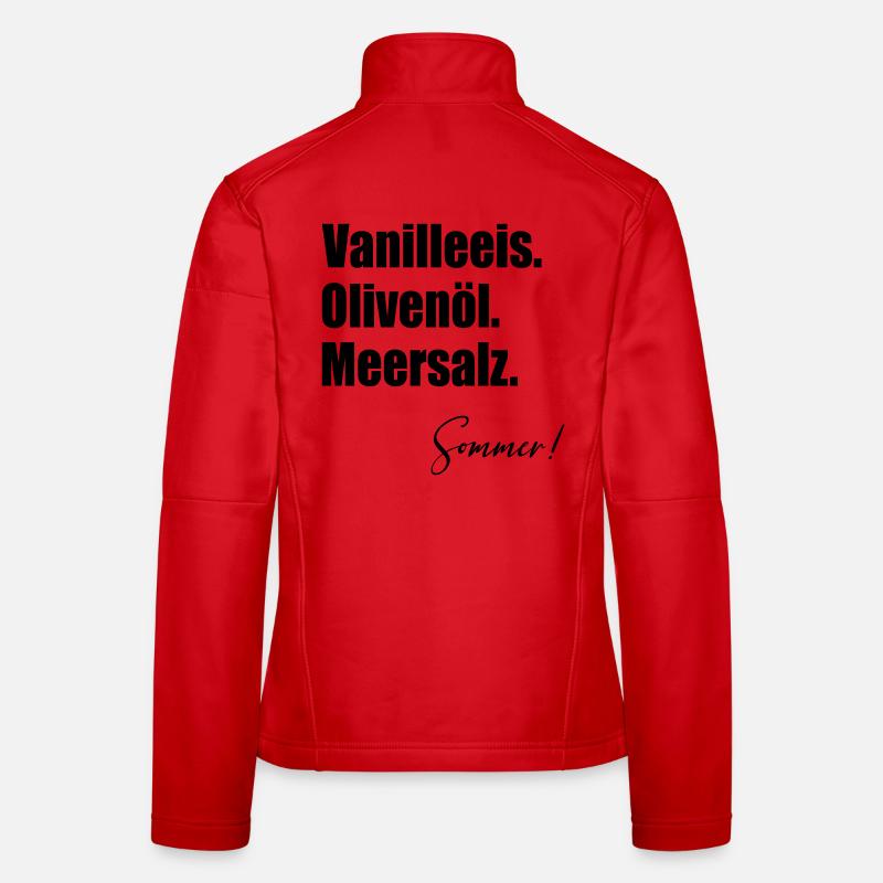 Glace à la vanille Huile d’olive d’été Veste en tissu softshell Femme
