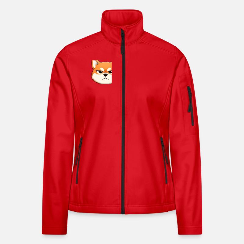 Grumpy, the shiba inu who makes a face Women's Softshell Jacket