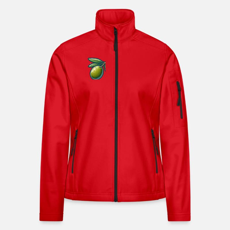 Olive branch pattern for natural clothing Women's Softshell Jacket