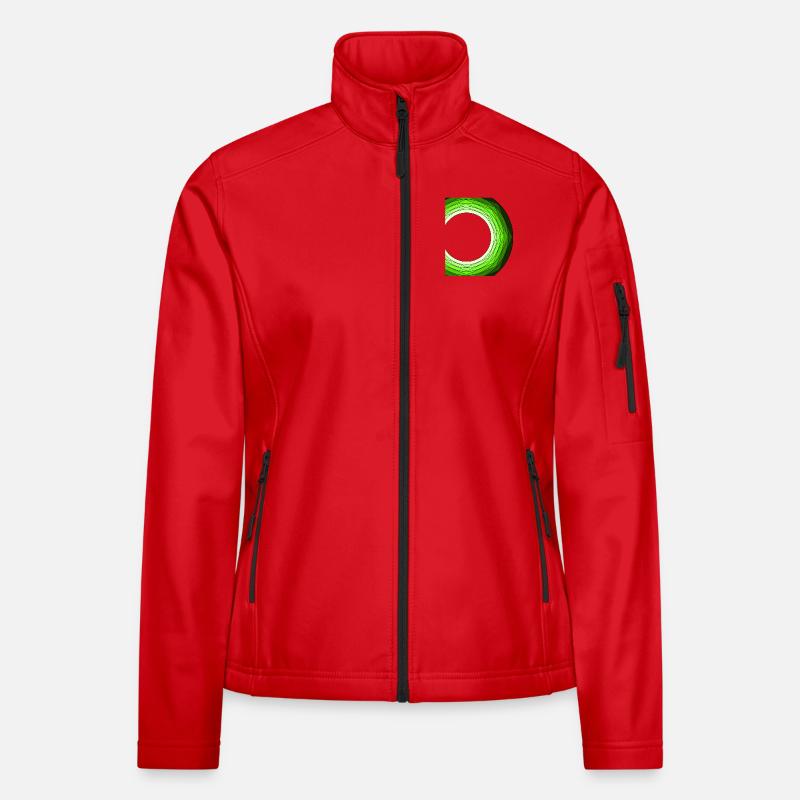 Cercles vert vif Veste en tissu softshell Femme