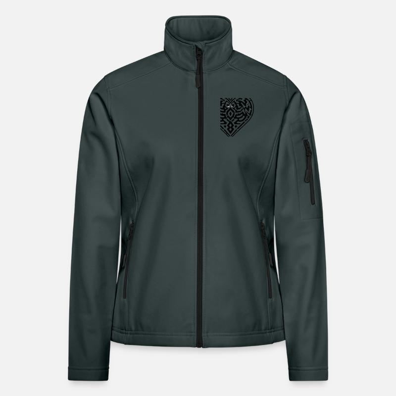  Herz Muster Liebe Frauen Softshelljacke
