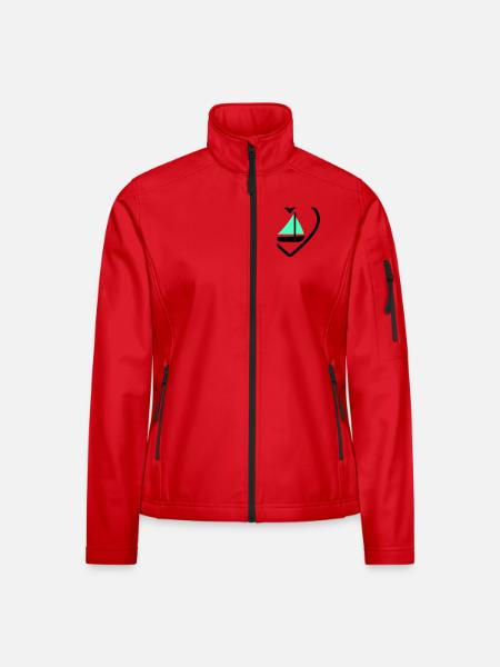 Cuore Vela – Passione Navigazione - Women's Softshell Jacket - red - Front