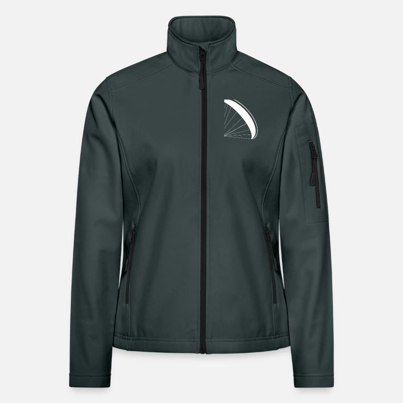 Gleitschirm Pilot Silhouette Paragliding Logo Frauen Softshelljacke
