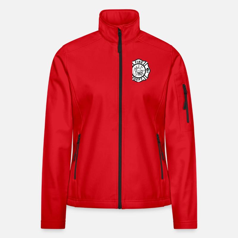 Fire Brigade Badge Emblem Women's Softshell Jacket