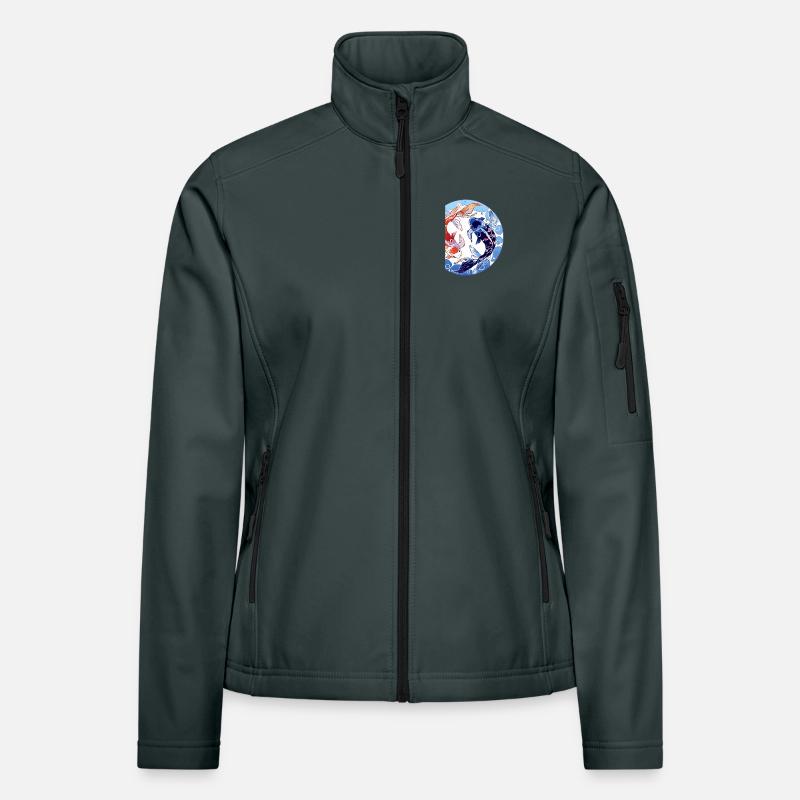 Conception du cercle Koi YinYang Veste en tissu softshell Femme