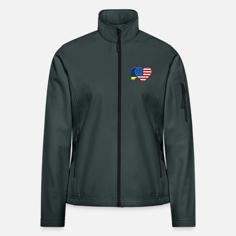 Cœur du drapeau des États-Unis de Curaçao utilisé Veste en tissu softshell Femme