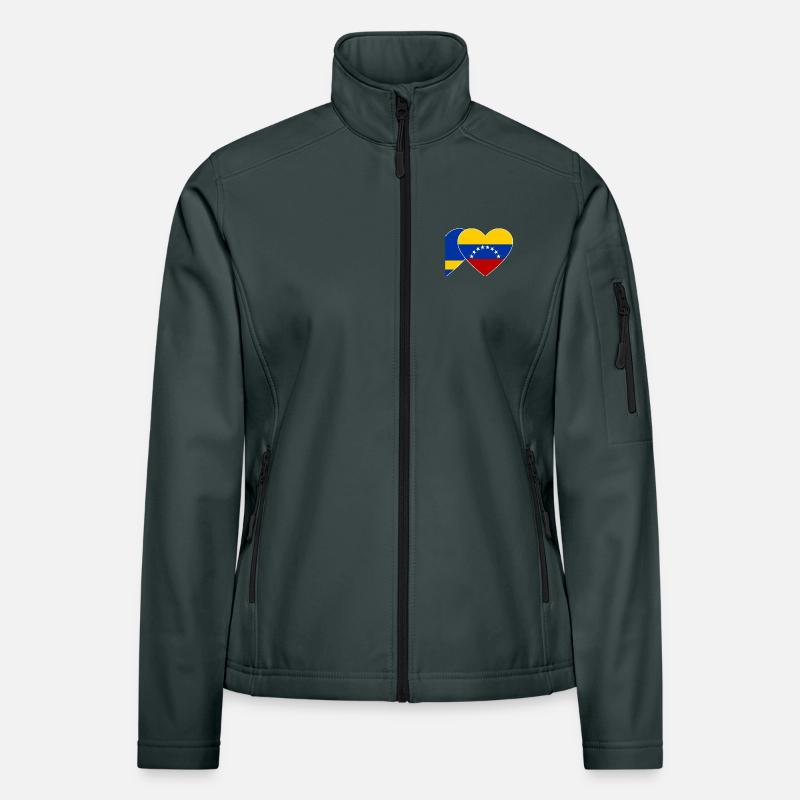 Cœur du drapeau du Venezuela de Curaçao utilisé Veste en tissu softshell Femme