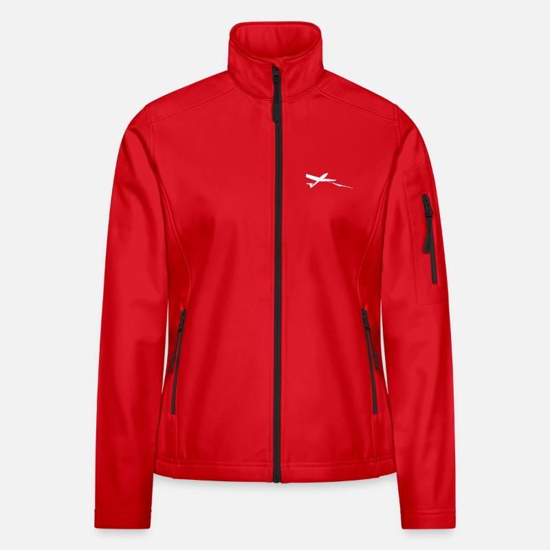 Glider Winch Launch Gliding Pilot Logo Women's Softshell Jacket