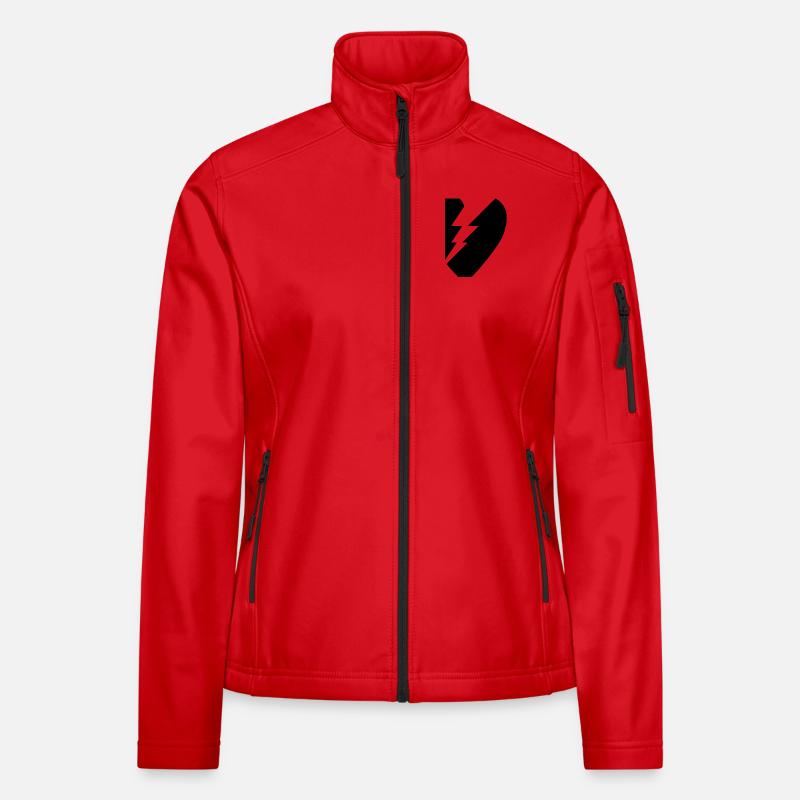 Black Broken Heart Women's Softshell Jacket