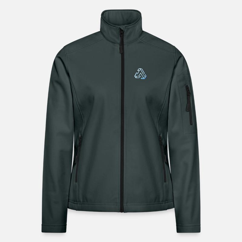 Lignes géométriques du triangle néon Veste en tissu softshell Femme