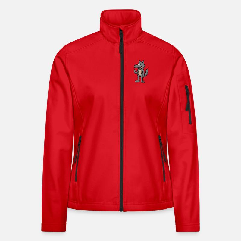 Waldemar Wolf Lustiger Comic-Wolf Frauen Softshelljacke