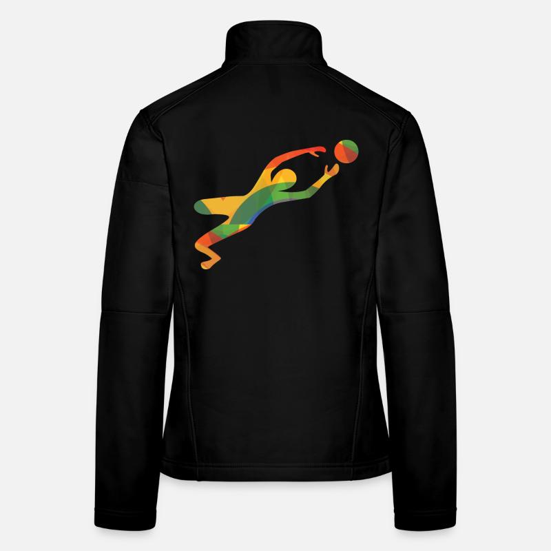 Farbiger Torwart Frauen Softshelljacke
