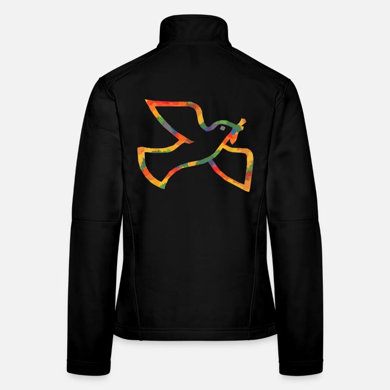 Farbige Friedenstaube Frauen Softshelljacke