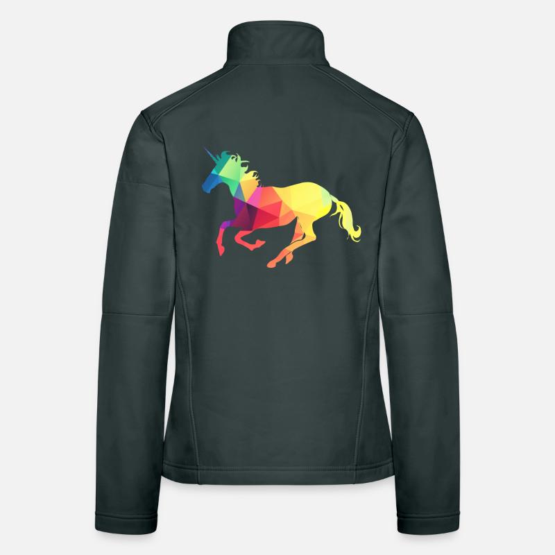 Licorne coloré Veste en tissu softshell Femme