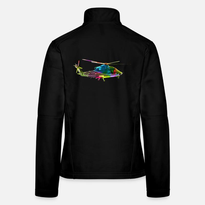 Hélicoptères colorés Veste en tissu softshell Femme