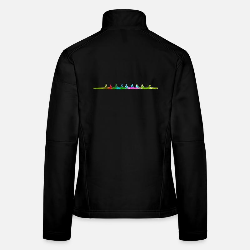 Buntes achter Ruderboot Frauen Softshelljacke