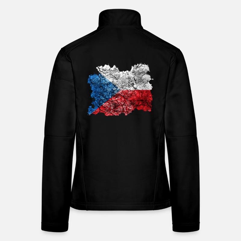 Czech Republic vintage flag Women's Softshell Jacket