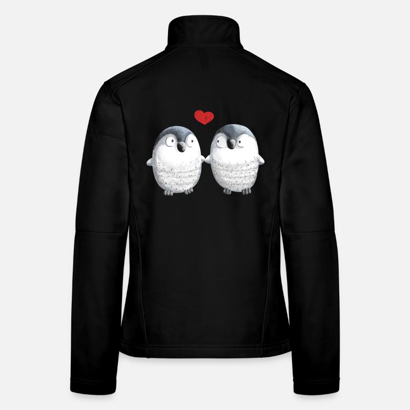 Pinguine in Love - Pinguin - Vogel - Liebe - Herz - Frauen Softshelljacke - Schwarz