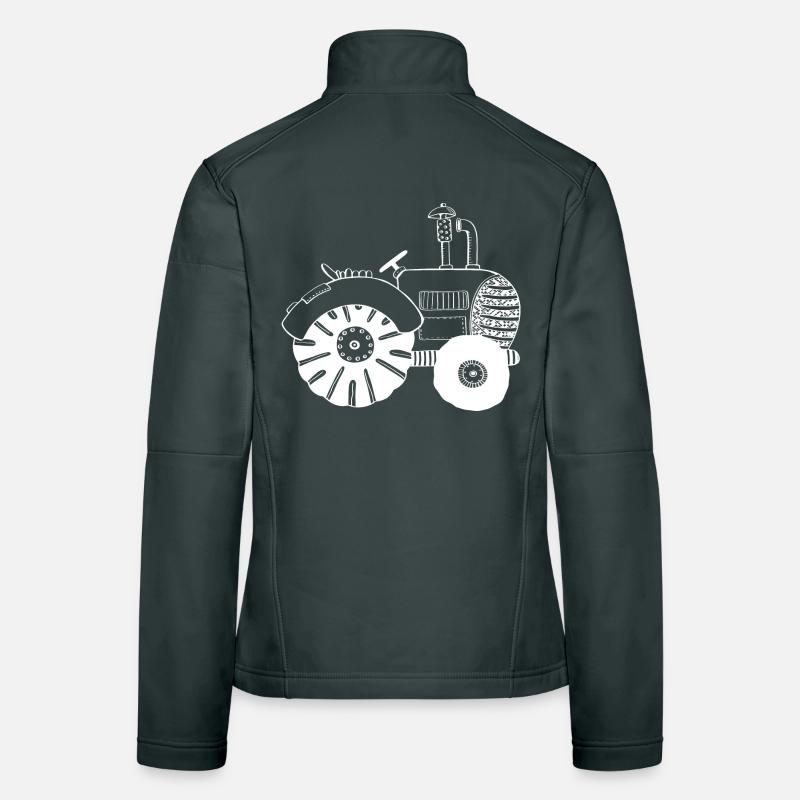 White Tractor - Tractor - Tractors - Comic Women's Softshell Jacket