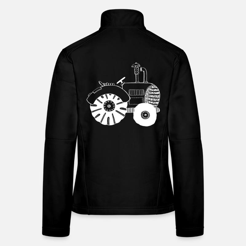 White Tractor - Tractor - Tractors - Comic Women's Softshell Jacket