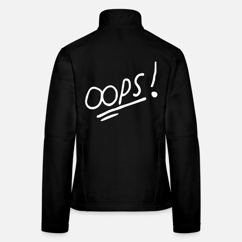 Vibrant Oops Handwritten Text Design - Women's Softshell Jacket - black