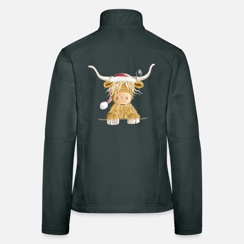 Scottish Highland Cattle Christmas Gift Women's Softshell Jacket