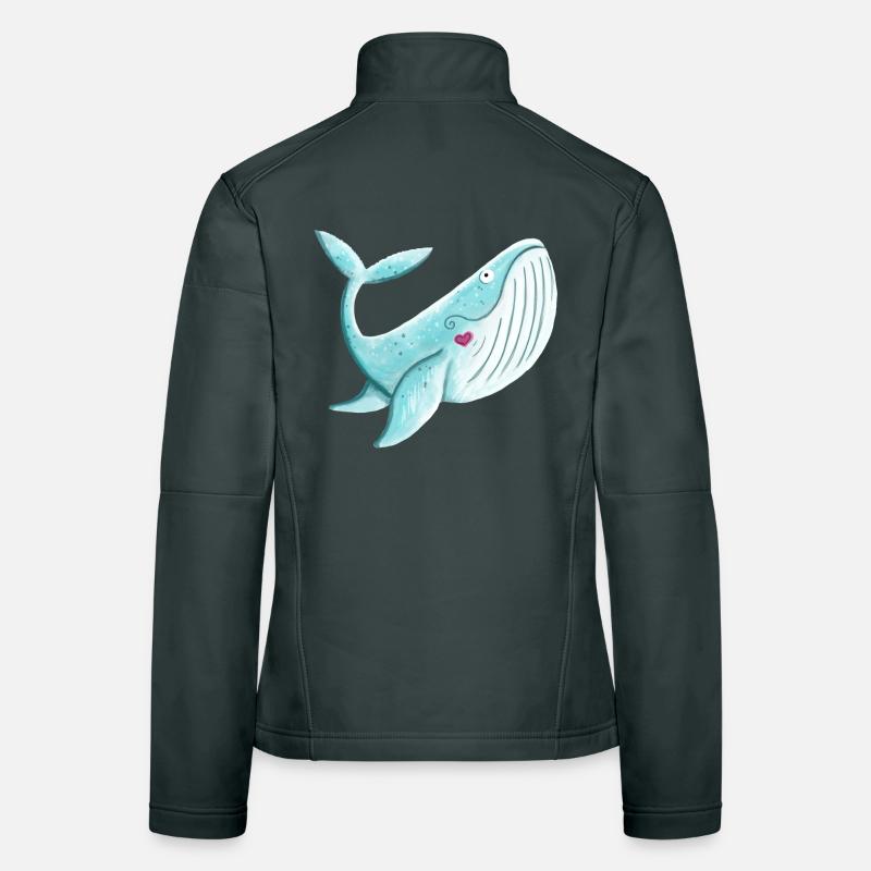 Wal Mit Herz I Buckelwal Walfisch Geschenk Comic Frauen Softshelljacke