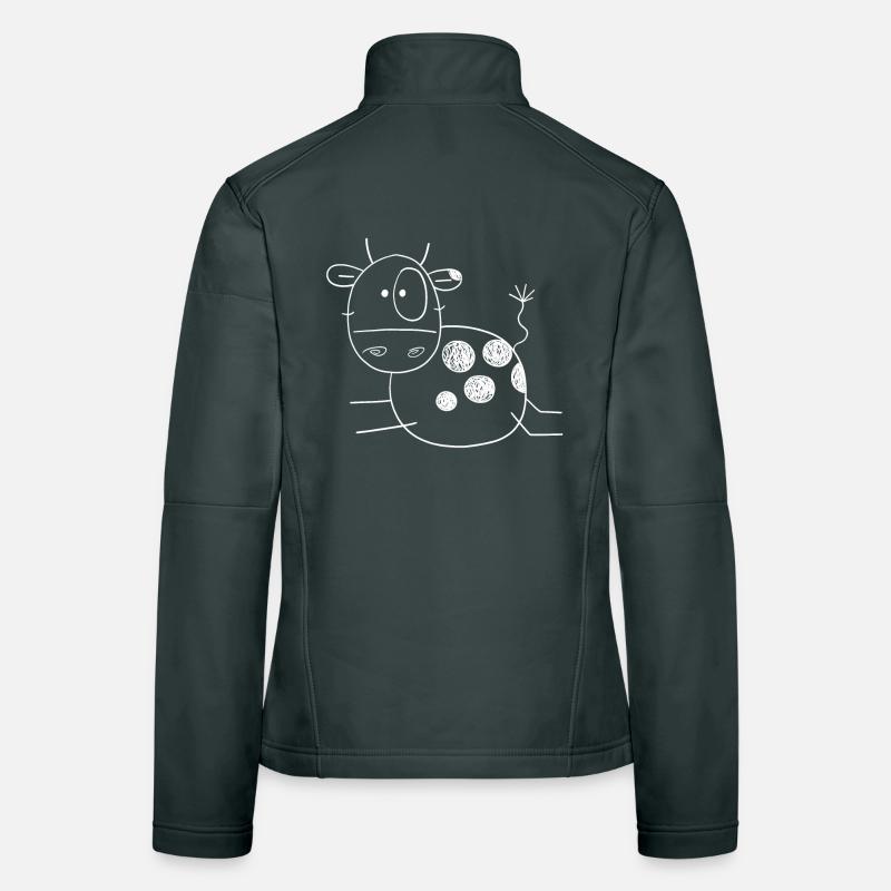Coole Kuh I Strichmännchen Rind Bauer Geschenk Frauen Softshelljacke