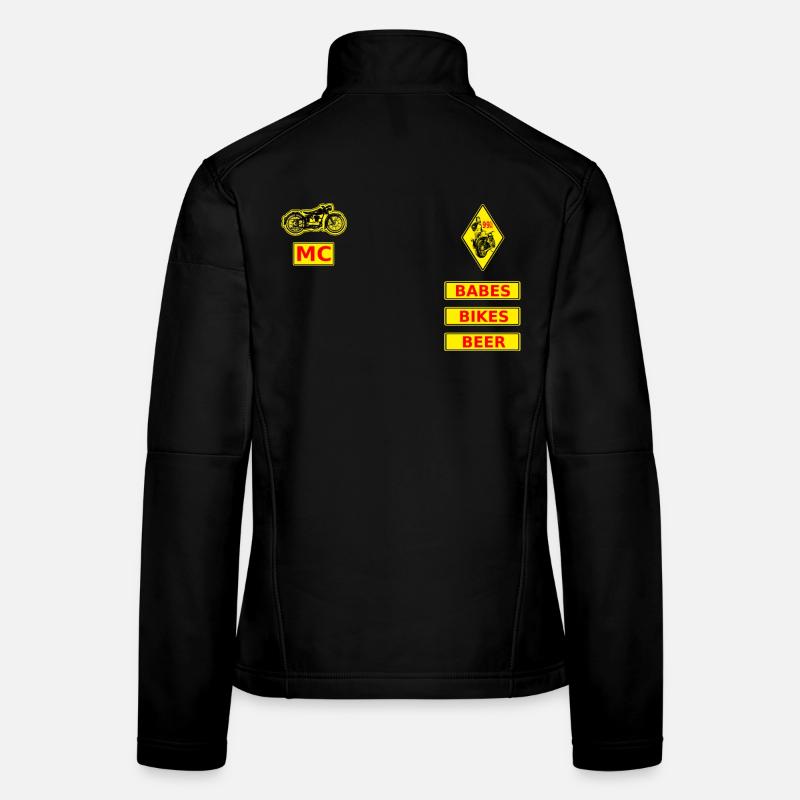 Vintage Motorcycle Club Logo Design - Women's Softshell Jacket - black