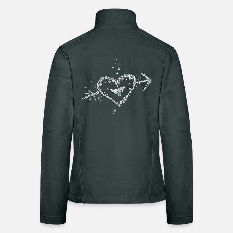 coeur avec une flèche de gouttes d'eau Veste en tissu softshell Femme