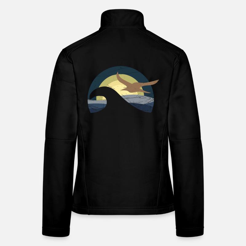 Möwe am Meer - Frauen Softshelljacke - Schwarz