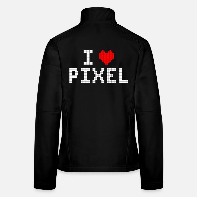 Ich liebe Pixel Frauen Softshelljacke