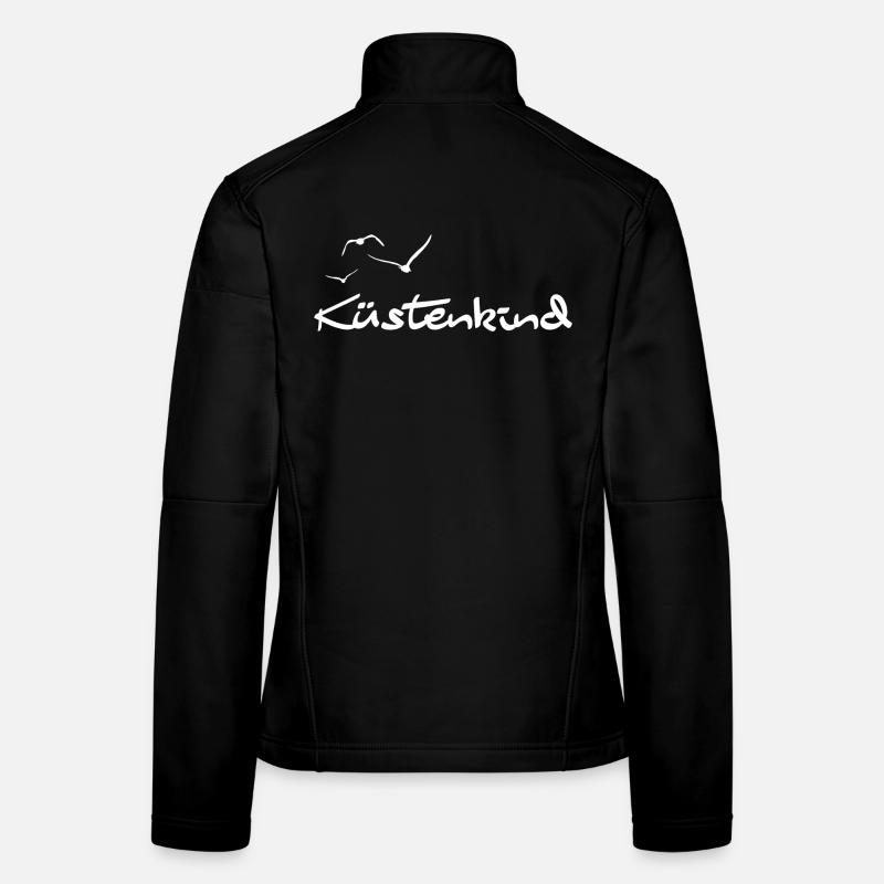 Inscription de l’enfant de la côte avec mouettes | Vacances sur la plage Veste en tissu softshell Femme