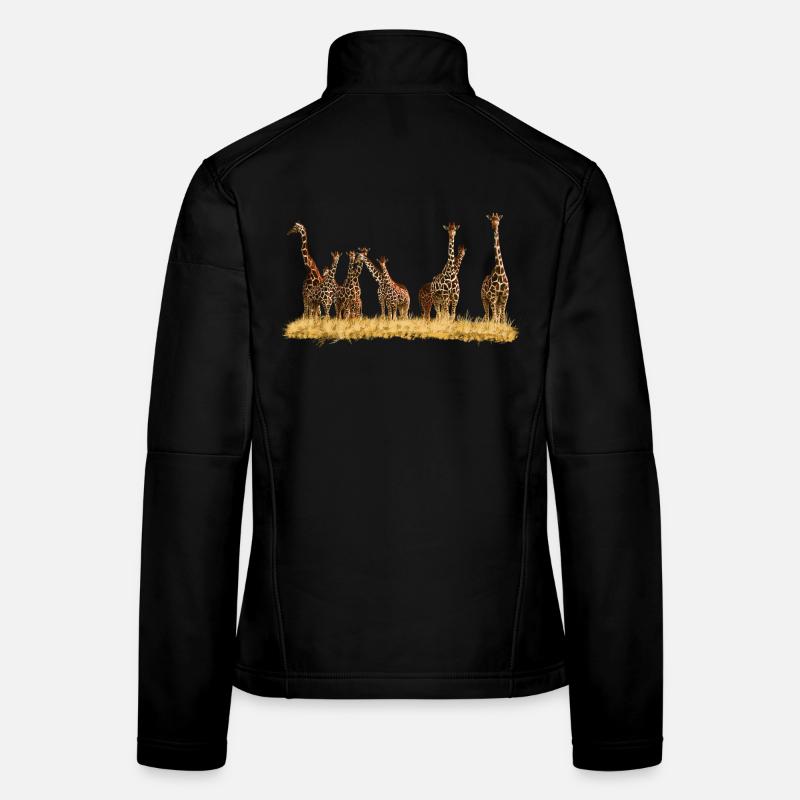 Giraffen - Frauen Softshelljacke - Schwarz