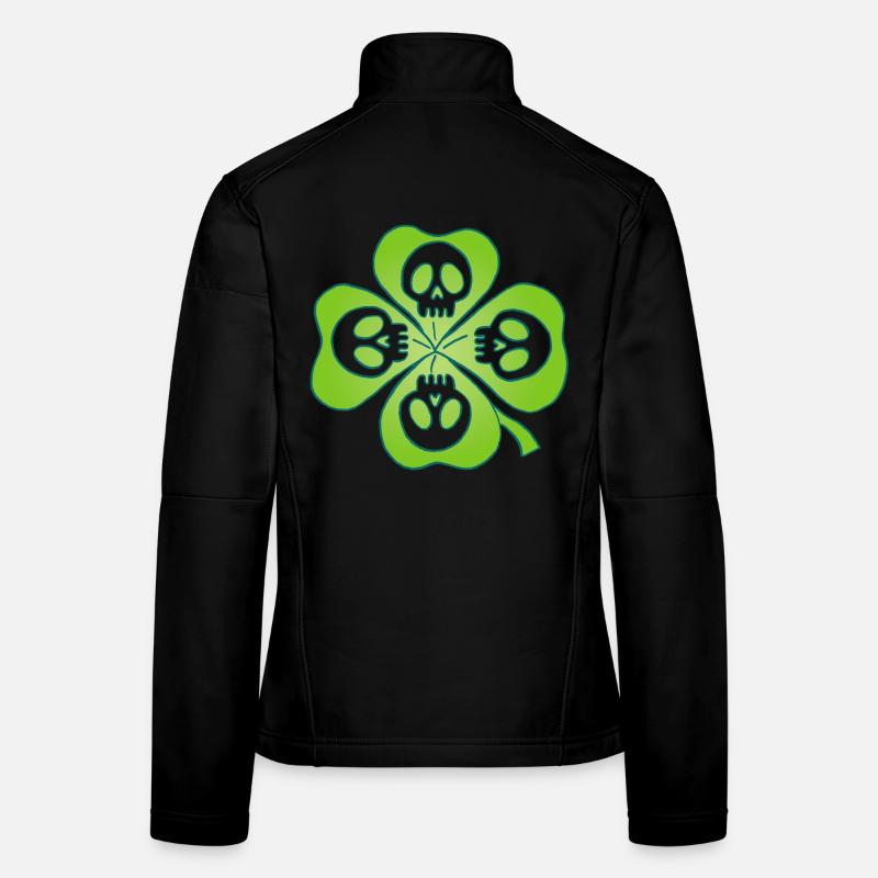 Skulls and four leaf clover Women's Softshell Jacket