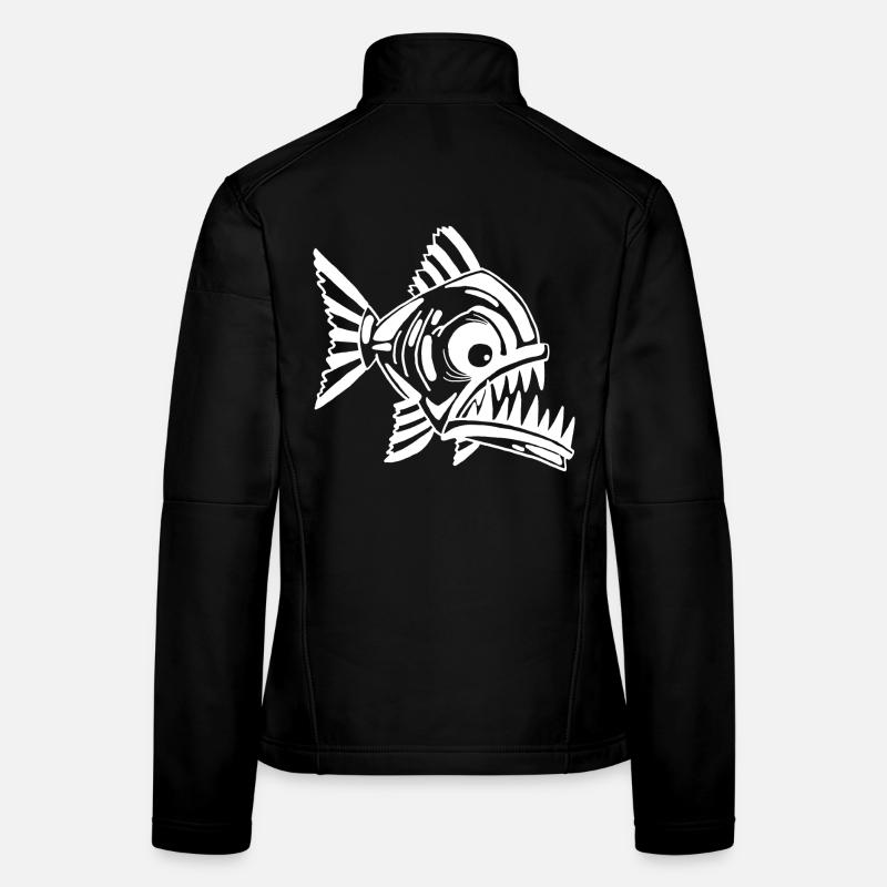 Poisson blanc carnivore Veste en tissu softshell Femme