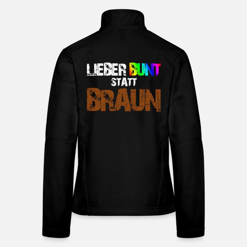 Lieber Bunt Statt Braun - Frauen Softshelljacke - Schwarz