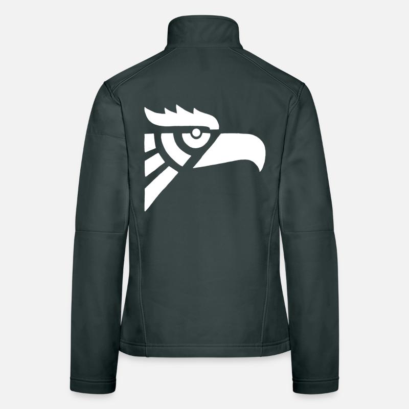 Tête d'aigle blanc aztèque Veste en tissu softshell Femme