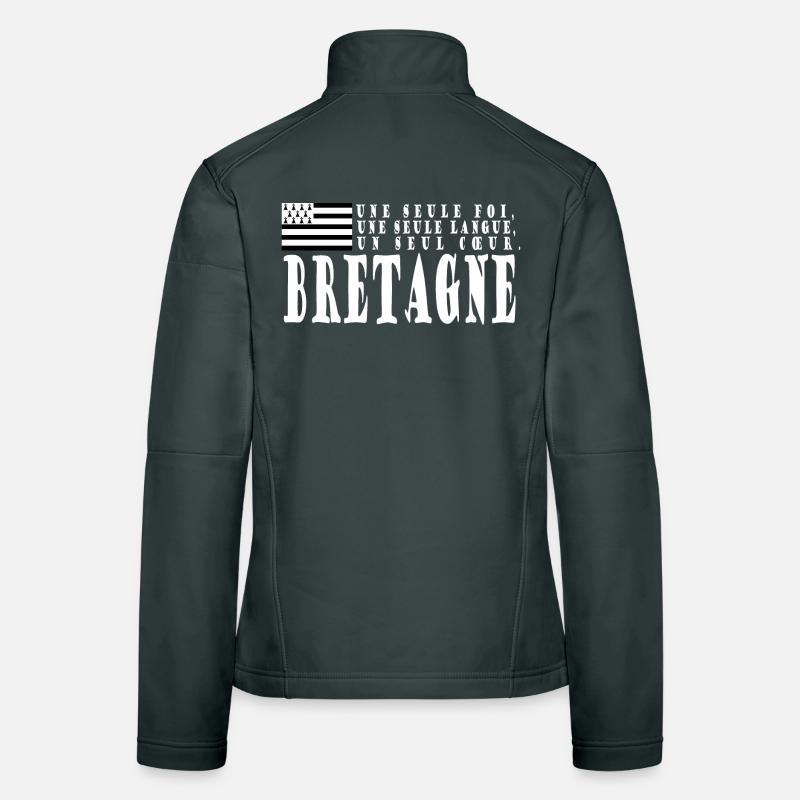 Idée cadeau Bretagne. Proverbe et drapeau Breton Veste en tissu softshell Femme