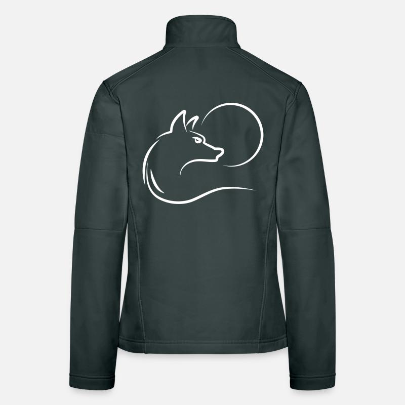 Wolf at full moon Women's Softshell Jacket