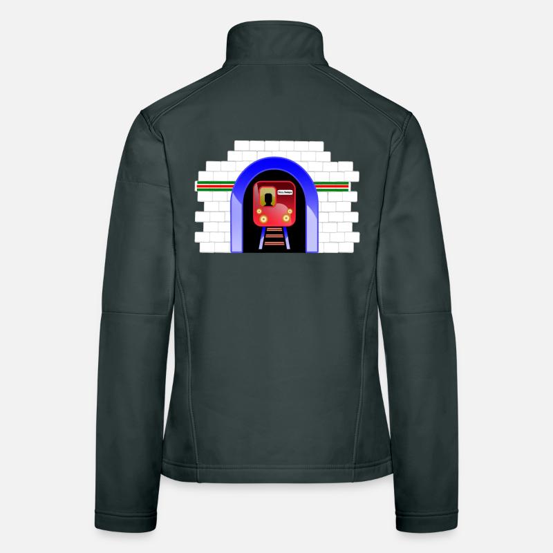 Blauer Tunnelzug im Torbogen Frauen Softshelljacke