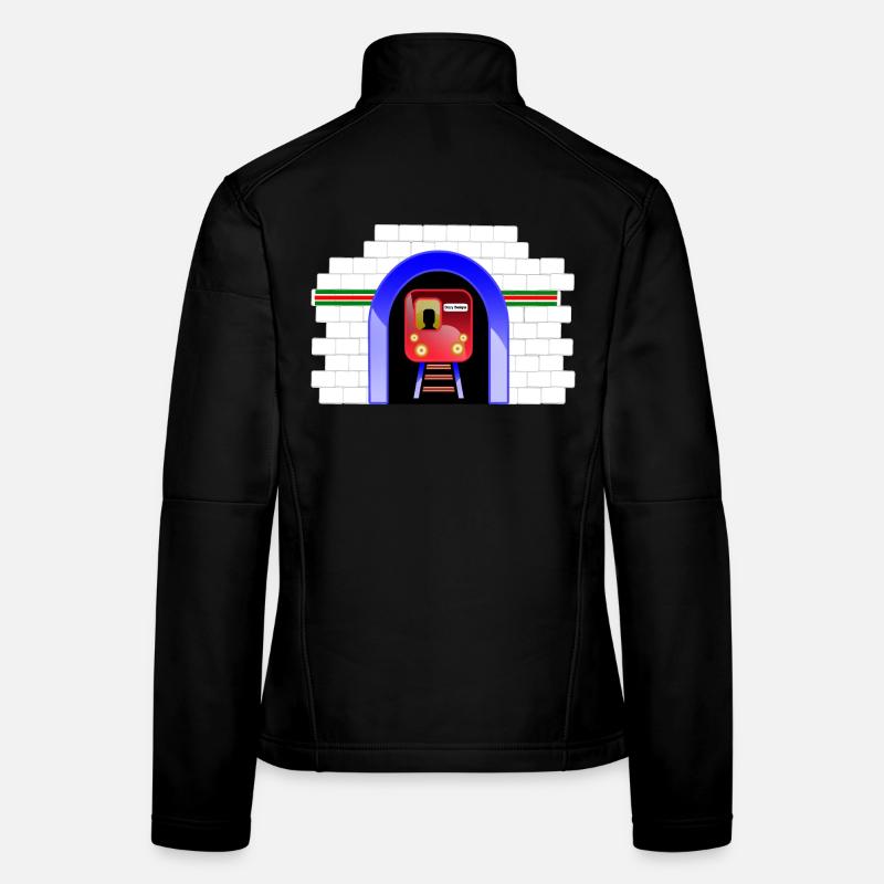 Blauer Tunnelzug im Torbogen Frauen Softshelljacke
