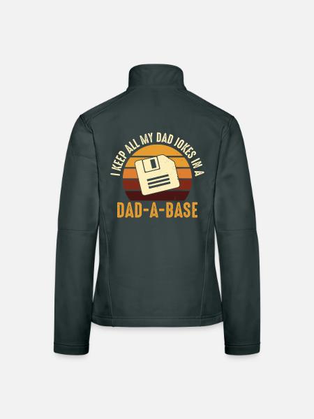 Papa Witz Diskette Retro Design - Frauen Softshelljacke - Schwarz - Hinten