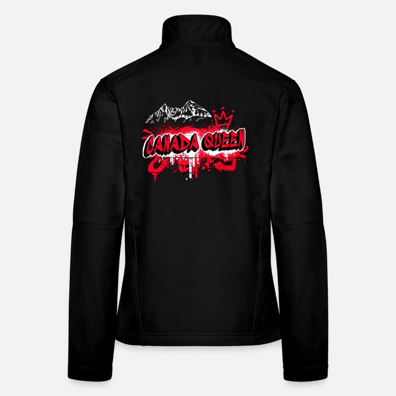 Canada Queen Drapeaux Graffiti Design Veste en tissu softshell Femme