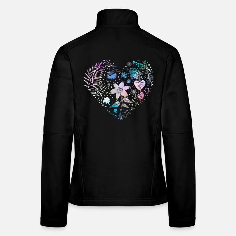Fleurs pastel Veste en tissu softshell Femme