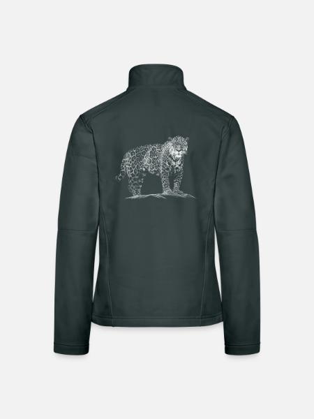 Leopard - Frauen Softshelljacke - Dunkelgrau - Hinten