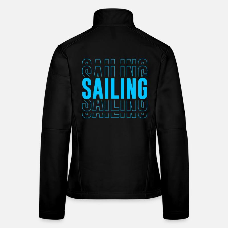 Sailing Typography - Text Stacked - Women's Softshell Jacket - black