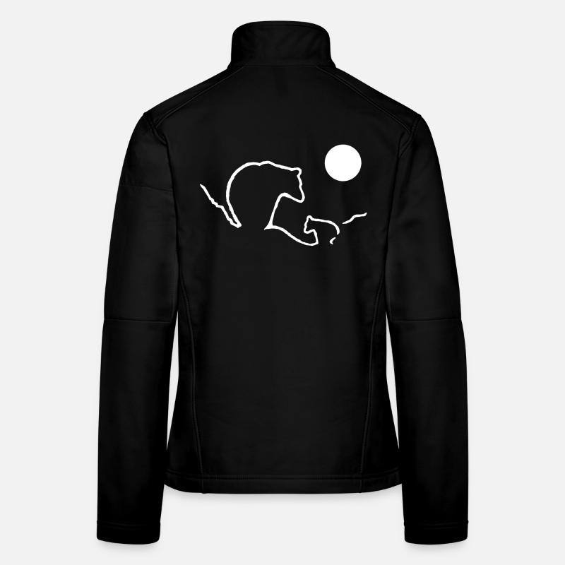 Mom bear and cub - Women's Softshell Jacket - black