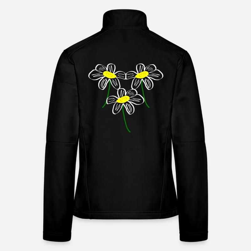Fleur Blanche Fleurs Blanches Fleurs Blanches Fleurs Blanches Veste en tissu softshell Femme